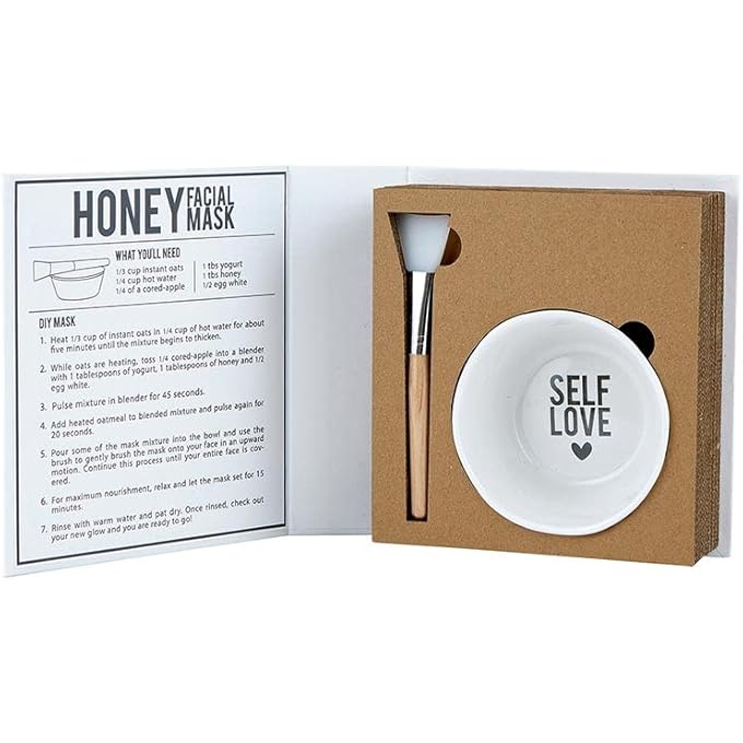 Santa Barbara Design Studio GIFT SET DIY FACE MASK KIT PURE DESIGN BLACK AND WHITE CARDBOARD BOOK GIFT BOX, 2-PIECES, SPA DAY - Image 4